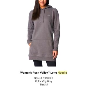 **NWT** Columbia Rush Valley Long Hoodie Women's Medium Gray